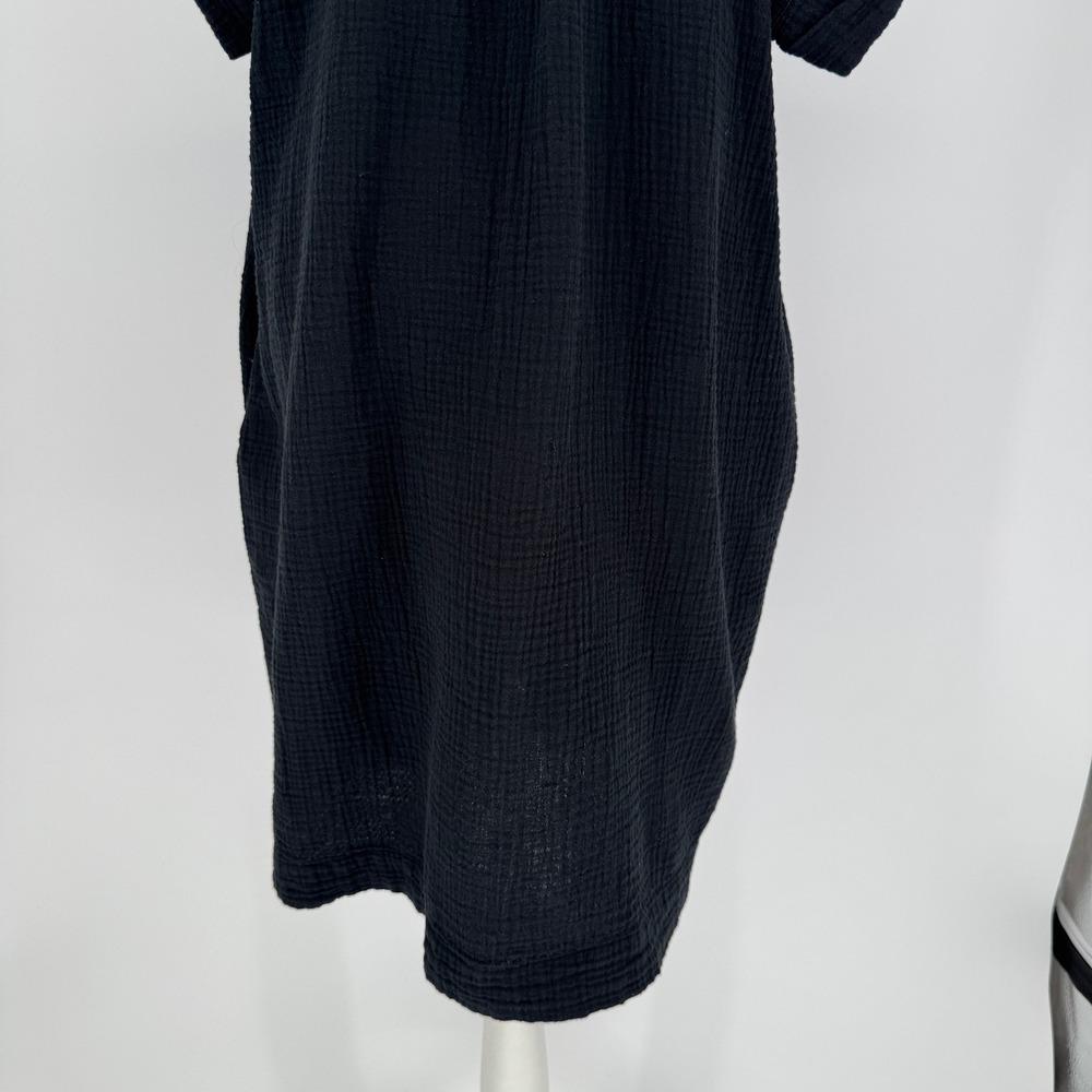 J.Crew Cotton Gauze Summer Dress XL Black Coastal Minimalist Capsule 90s Beach - Picture 6 of 16